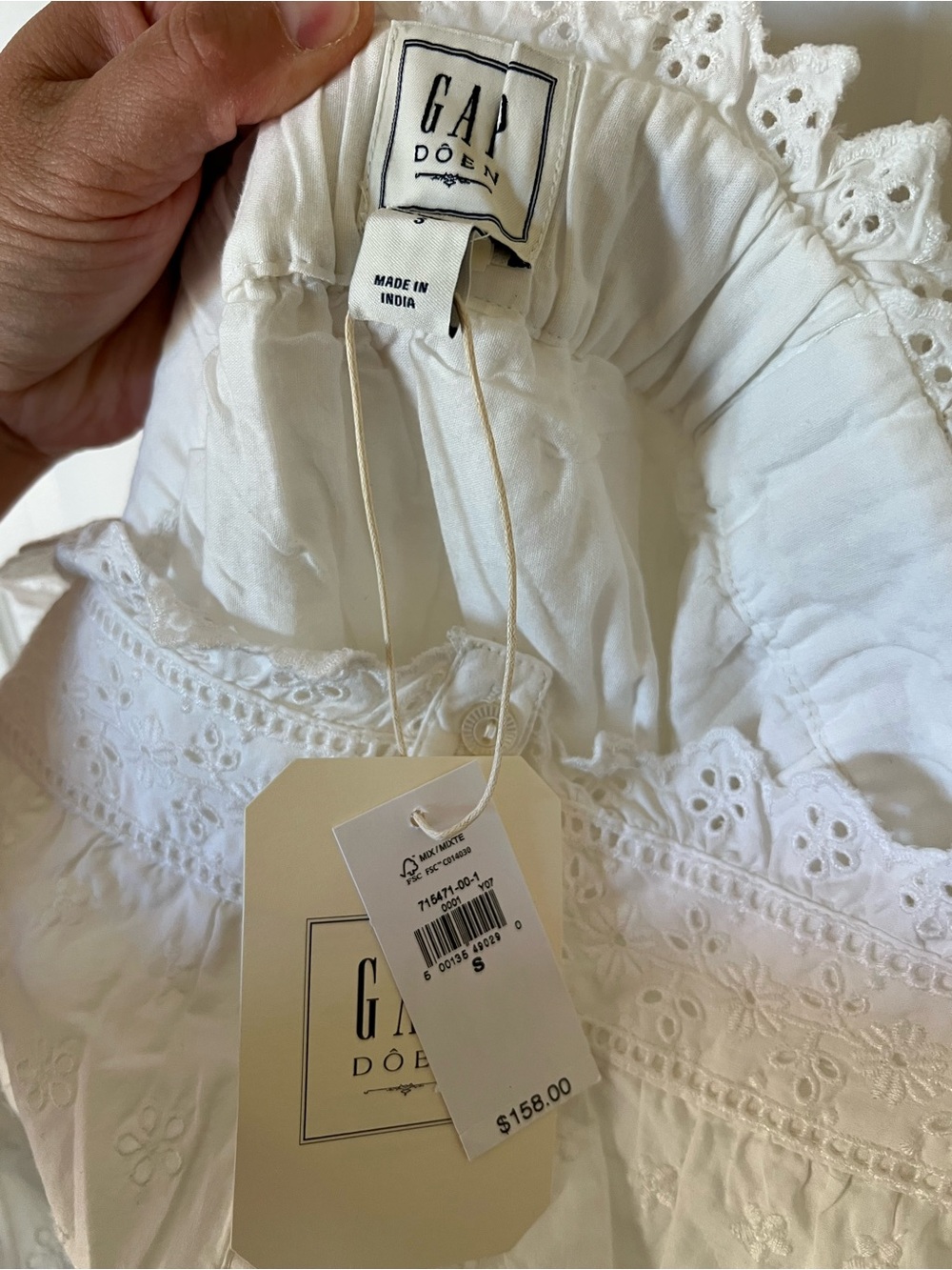 Gap x DOEN White Eyelet Midi Dress - Picture 4 of 4